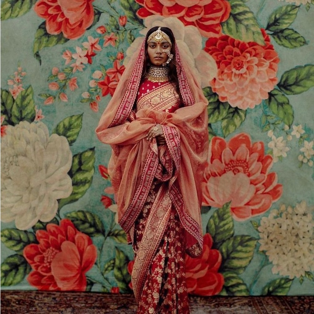 Original Sabyasachi Red Silk Banarasi Saree